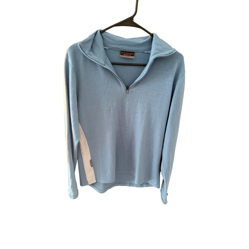Icebreaker Bodyfit 260 Womens WL Blue 100% Merino Wool Quarter Zip Base Layer